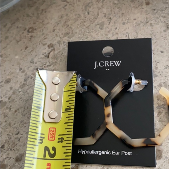 J. Crew Tortoise hoop hexagon earrings. - Picture 7 of 9